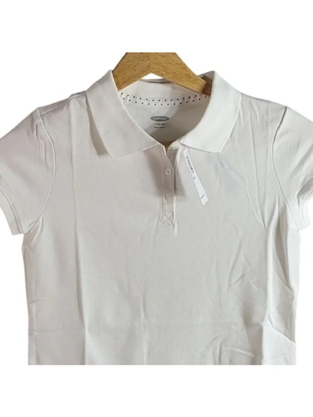 Old Navy School Uniform Girls Polo Top White Size 10 12 Large Short Sleeve NEW